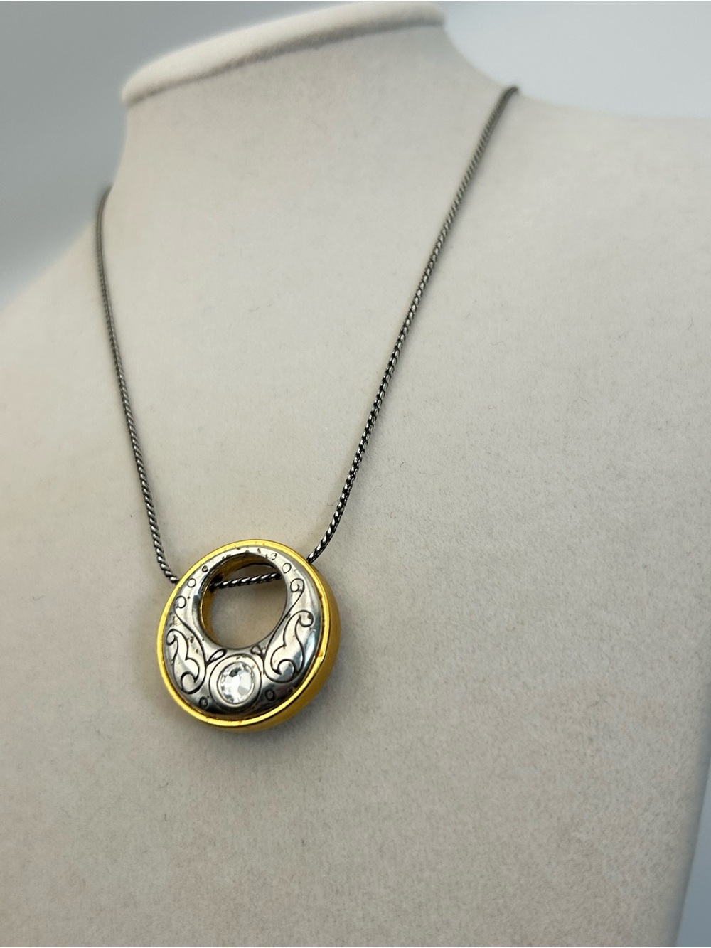 Brighton Aries Necklace 17" Two-tone Gold Silver Plated Swarovski Crystal - Picture 4 of 12